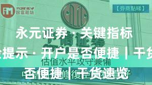 永元证券 · 关键指标 · 风险提示 · 开户是否便捷｜干货速览